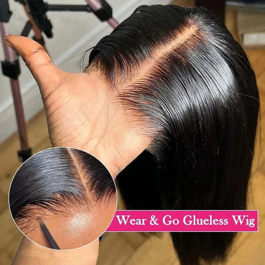Hot Sale Short Bob Wigs Wear Go Glueless Bone Straight Human Hair Wigs 13x4 Transparent Lace Front Wig Perruques Cheveux Humains