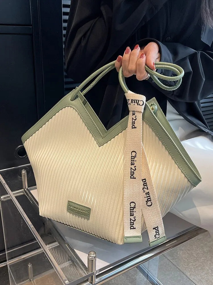 Korean Style Big Bag Women's Bag Casual All-match Canvas Bag Commuter Shoulder Bag Student Tote Bag