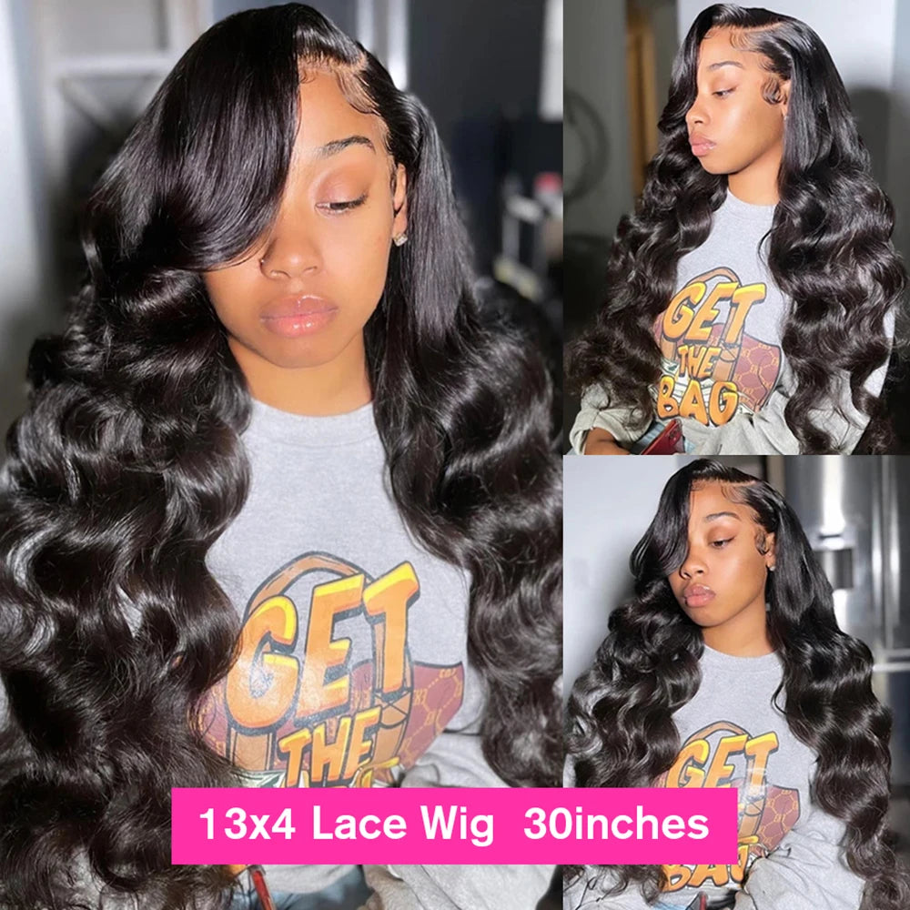 Body Wave Wig 13x4 HD Lace Front Human Hair Wigs For Women Brazilian Natural Black HD Lace Frontal Wigs 100% Human Hair Wig Sale