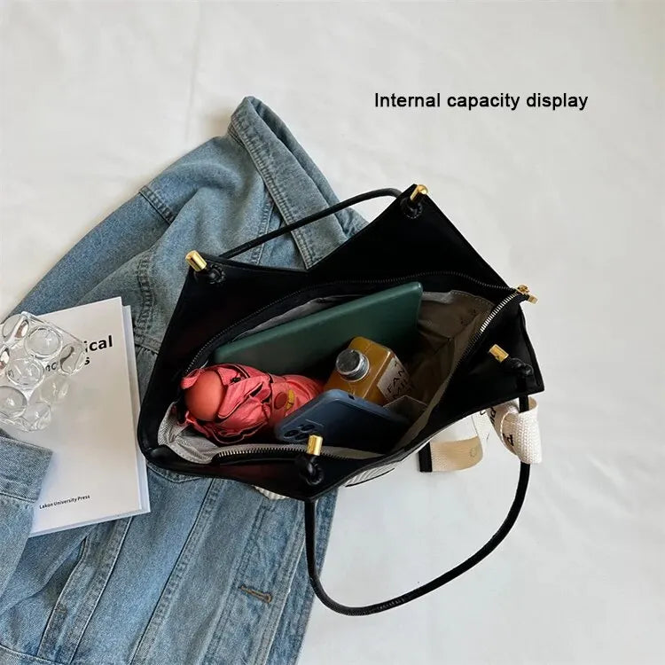 Korean Style Big Bag Women's Bag Casual All-match Canvas Bag Commuter Shoulder Bag Student Tote Bag
