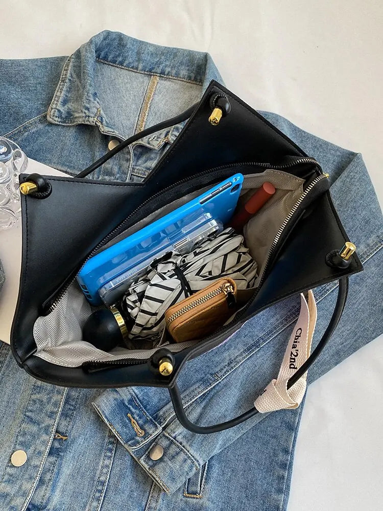 Korean Style Big Bag Women's Bag Casual All-match Canvas Bag Commuter Shoulder Bag Student Tote Bag