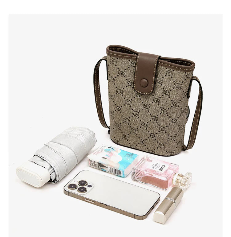FOXER Women Mini Cellphone Bag Female Small Shoulder Bucket Bag Travel Crossbody Purse