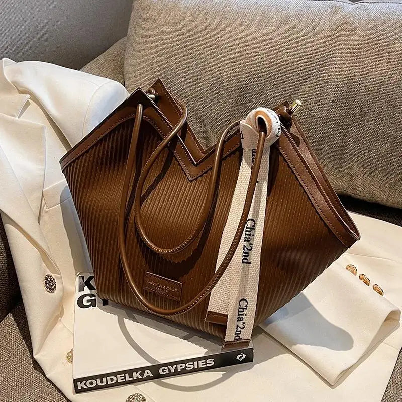 Korean Style Big Bag Women's Bag Casual All-match Canvas Bag Commuter Shoulder Bag Student Tote Bag