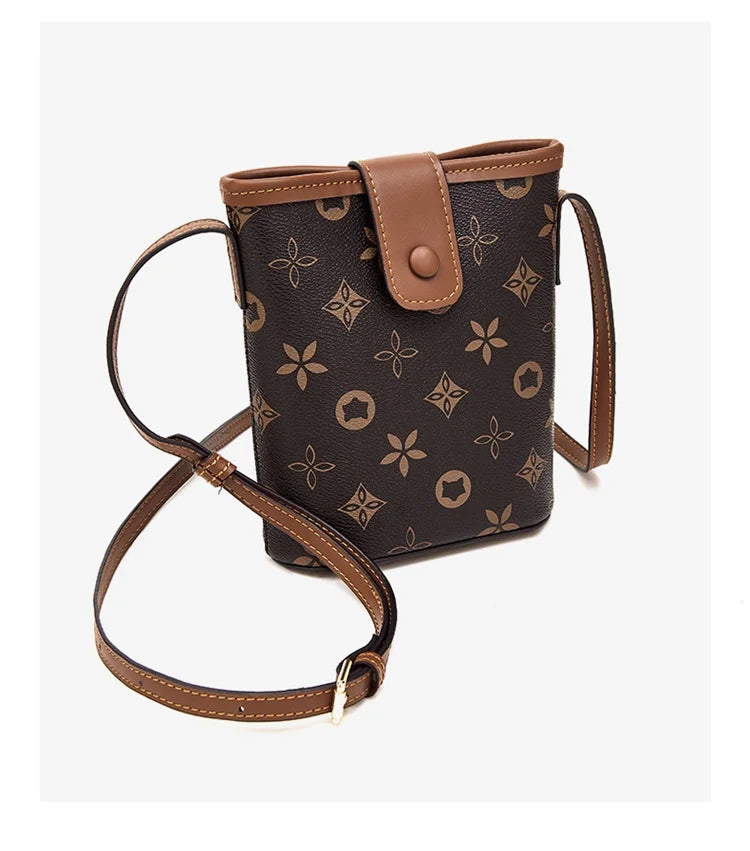 FOXER Women Mini Cellphone Bag Female Small Shoulder Bucket Bag Travel Crossbody Purse