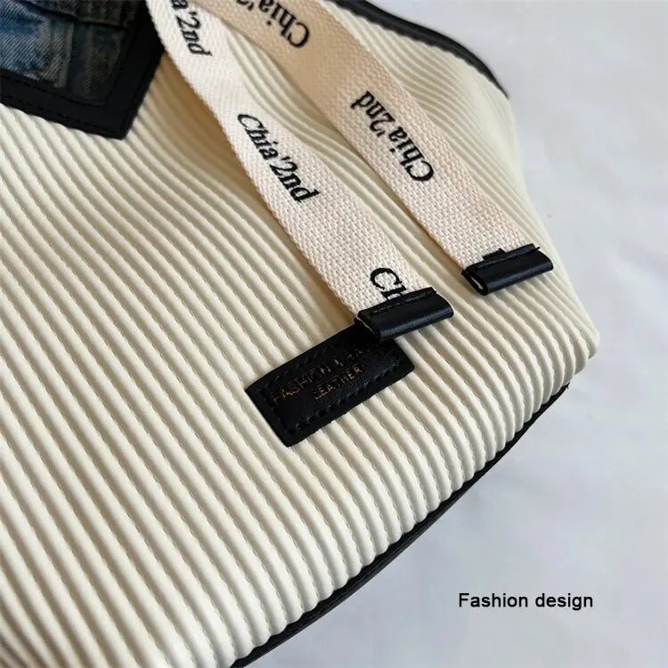 Korean Style Big Bag Women's Bag Casual All-match Canvas Bag Commuter Shoulder Bag Student Tote Bag
