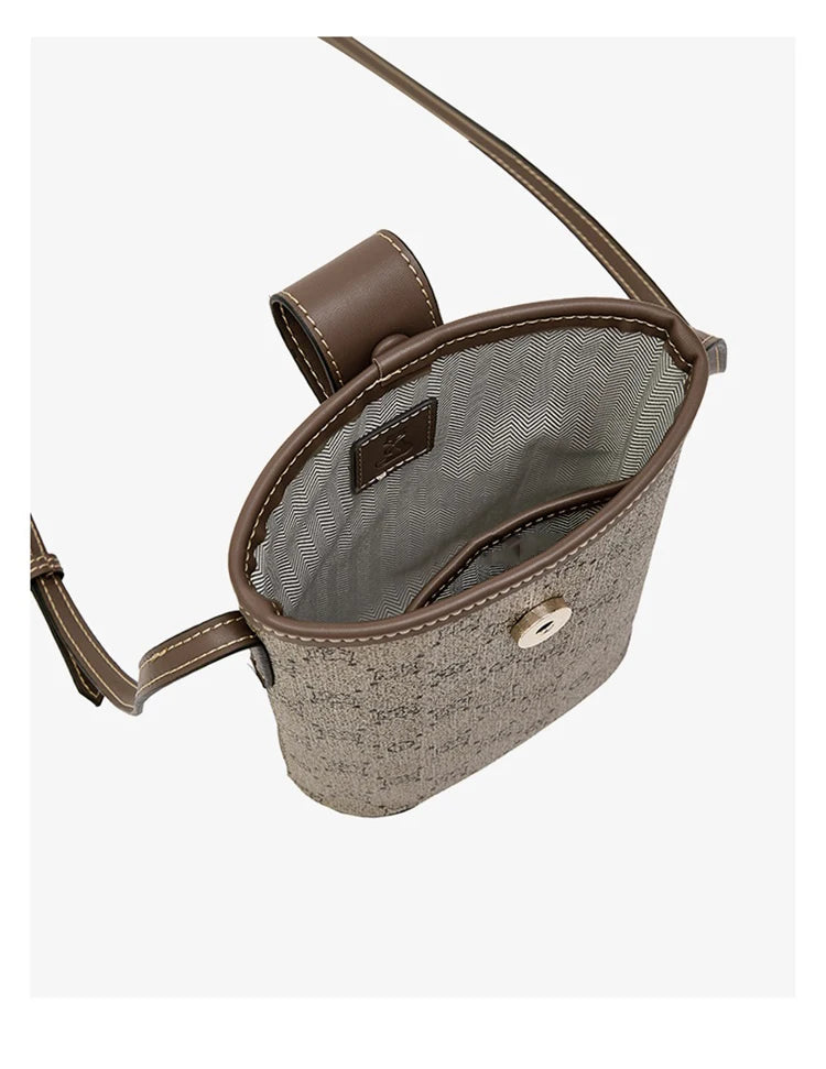 FOXER Women Mini Cellphone Bag Female Small Shoulder Bucket Bag Travel Crossbody Purse