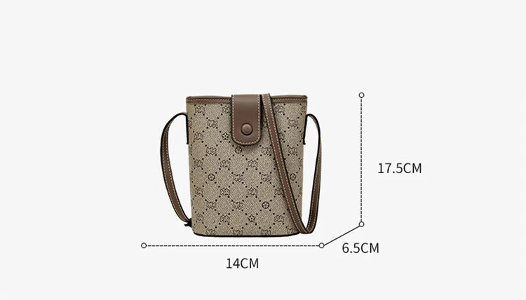 FOXER Women Mini Cellphone Bag Female Small Shoulder Bucket Bag Travel Crossbody Purse