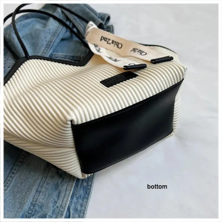 Korean Style Big Bag Women's Bag Casual All-match Canvas Bag Commuter Shoulder Bag Student Tote Bag