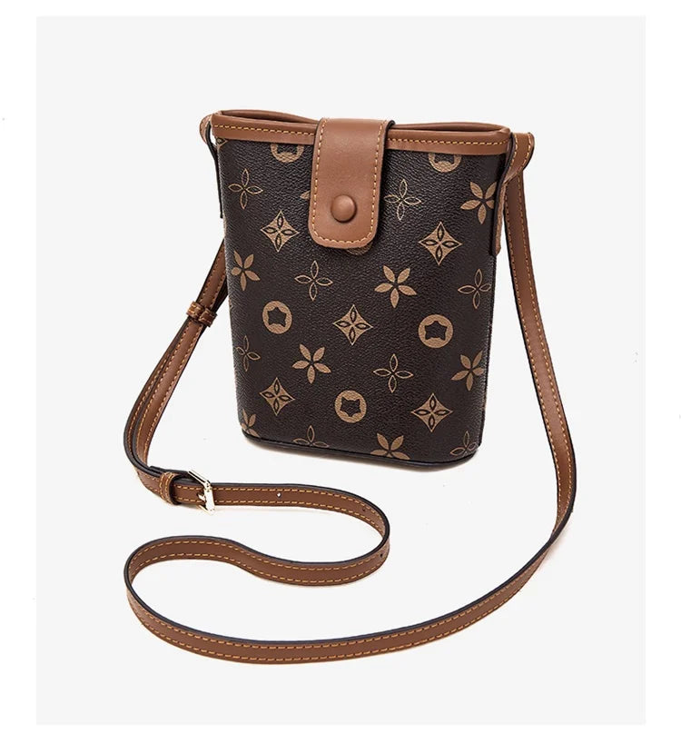 FOXER Women Mini Cellphone Bag Female Small Shoulder Bucket Bag Travel Crossbody Purse