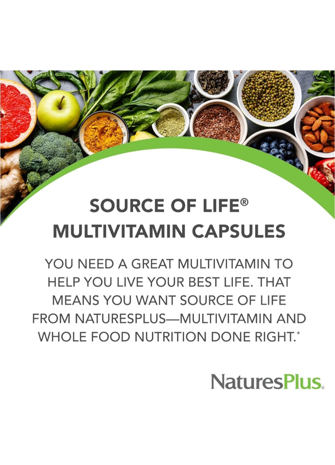 Multivitamin & Mineral Supplement,Source of Life Original Capsules,180 capsules