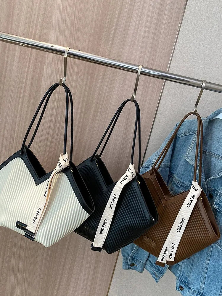 Korean Style Big Bag Women's Bag Casual All-match Canvas Bag Commuter Shoulder Bag Student Tote Bag