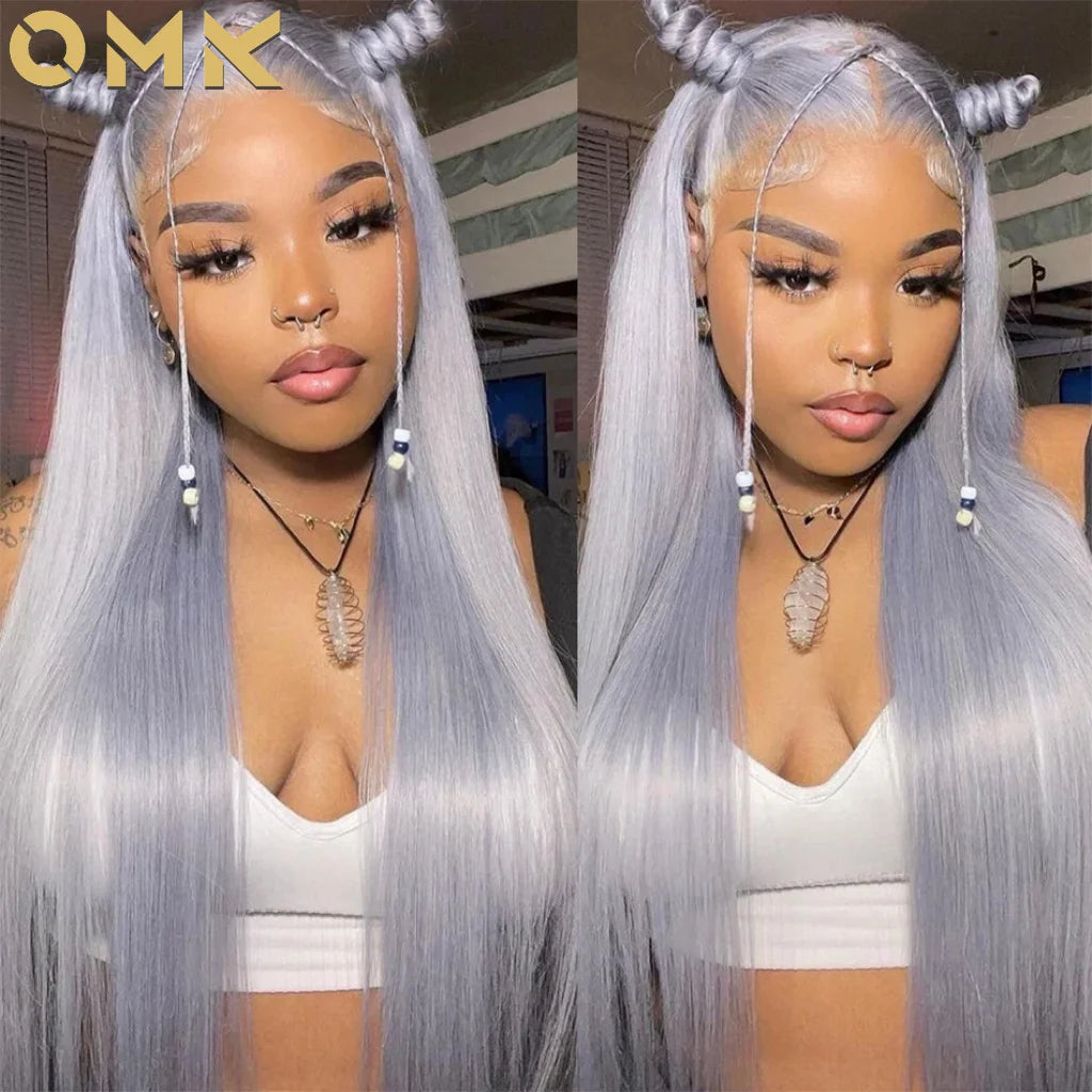 Silver Grey Color Body Wave Lace Front Wig 13x4 Hd Transparent Lace Front Human Hair Wigs Brazilian Hair Colored Wigs For Women