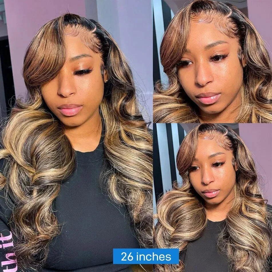 30 Inch Highlight Wig 13x6 13x4 Lace Front Wigs Body Wave Human Hair Wigs For Women Pre Plucked Honey Blonde Lace Frontal Wigs