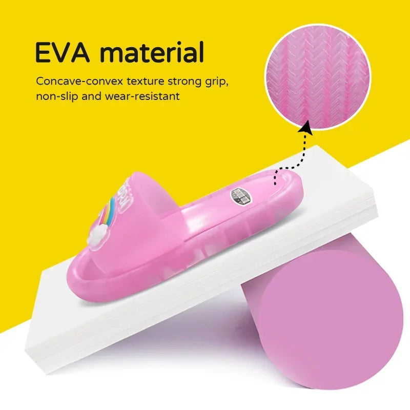 Lighted Cute Unisex Children Slippers Cartoon Unicorn Animals Prints Fashion Shoes Bathroom Kids Boys Girls Toddler Slippers
