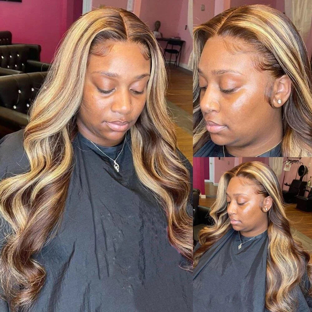 30 Inch Highlight Wig 13x6 13x4 Lace Front Wigs Body Wave Human Hair Wigs For Women Pre Plucked Honey Blonde Lace Frontal Wigs