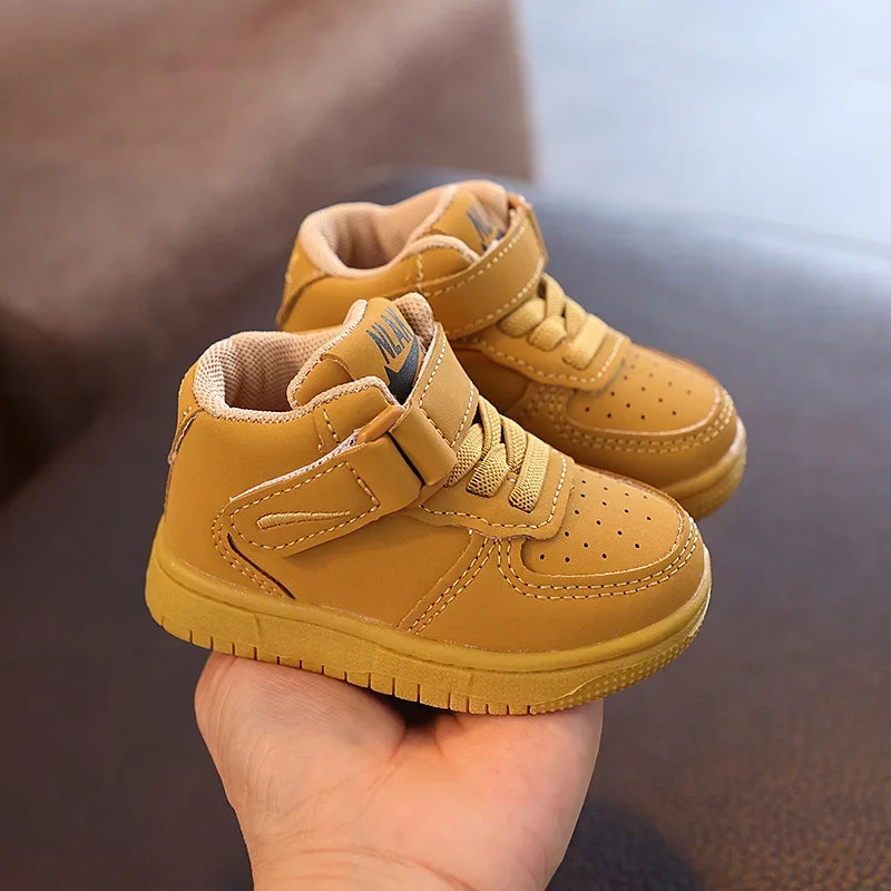Children Autumn New Pu Leather Spots Shoes Girl Soft Soles Non-slip Comfortable Little White Shoes Boys Casual Kids Sneakers
