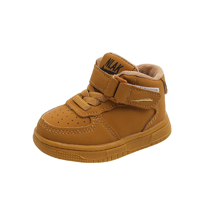 Children Autumn New Pu Leather Spots Shoes Girl Soft Soles Non-slip Comfortable Little White Shoes Boys Casual Kids Sneakers
