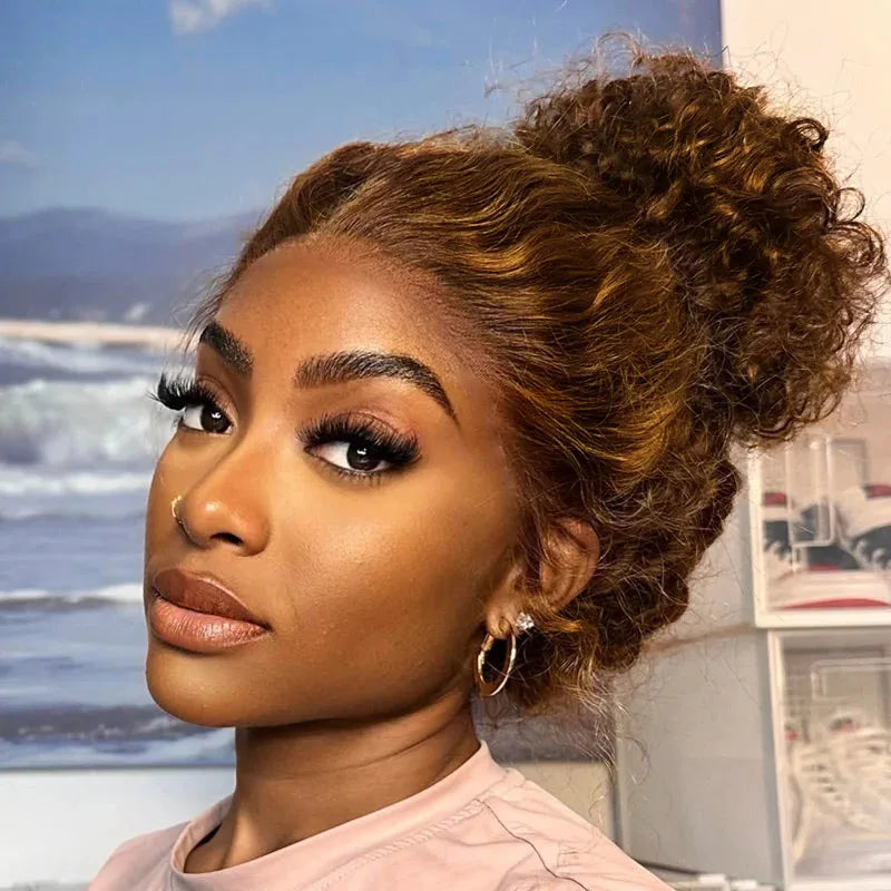 250 Density Deep Wave 360 Lace Front Human Hair Wig Water Wave Colored Lace Frontal Wig Chocolate Brown Glueless Wig Human Hair
