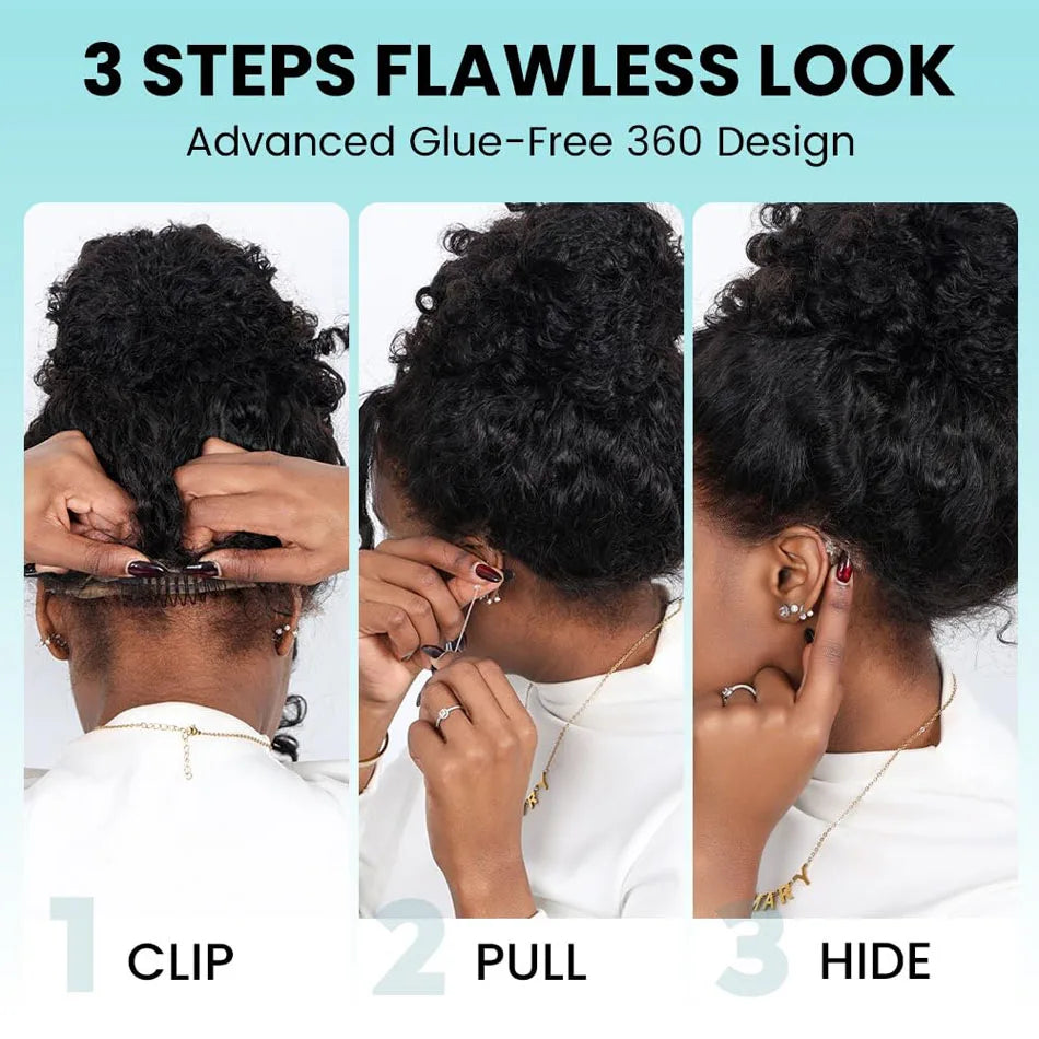 Invisible Strap 360 Full HD Lace Wig Deep Water Wave Human Hair Wig 34Inch Lace Frontal Wig Drawstring 360 Frontal Wig Glueless