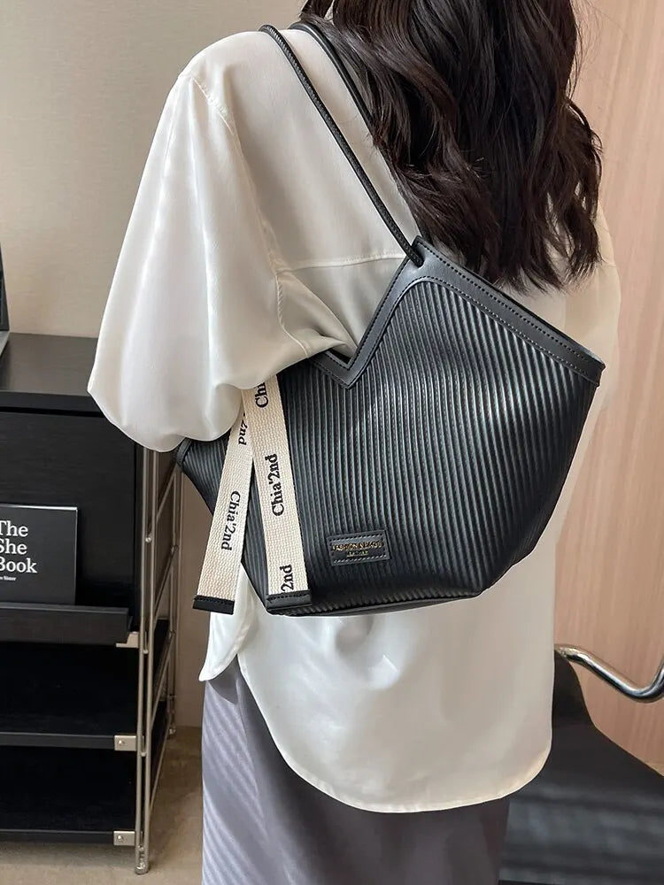 Korean Style Big Bag Women's Bag Casual All-match Canvas Bag Commuter Shoulder Bag Student Tote Bag