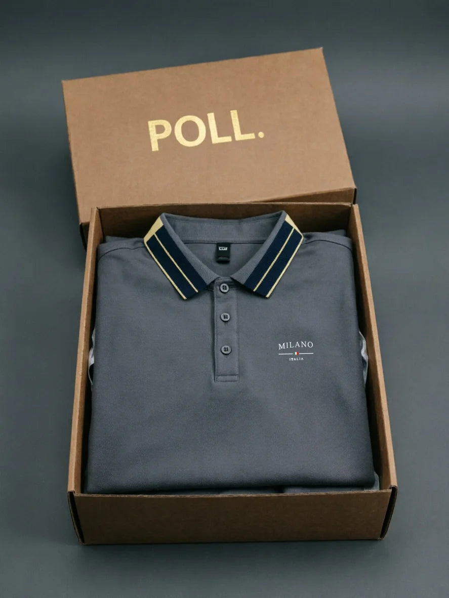 Classic White Polo Shirt with Contrast Collar and Embroidered Logo