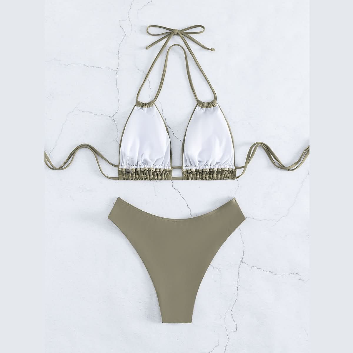 Nylon Solid Bikini Swimwear Sexy Fashion Modelling Design Swimsuit Women 2025 New Style Beachwear for Bathing Suit