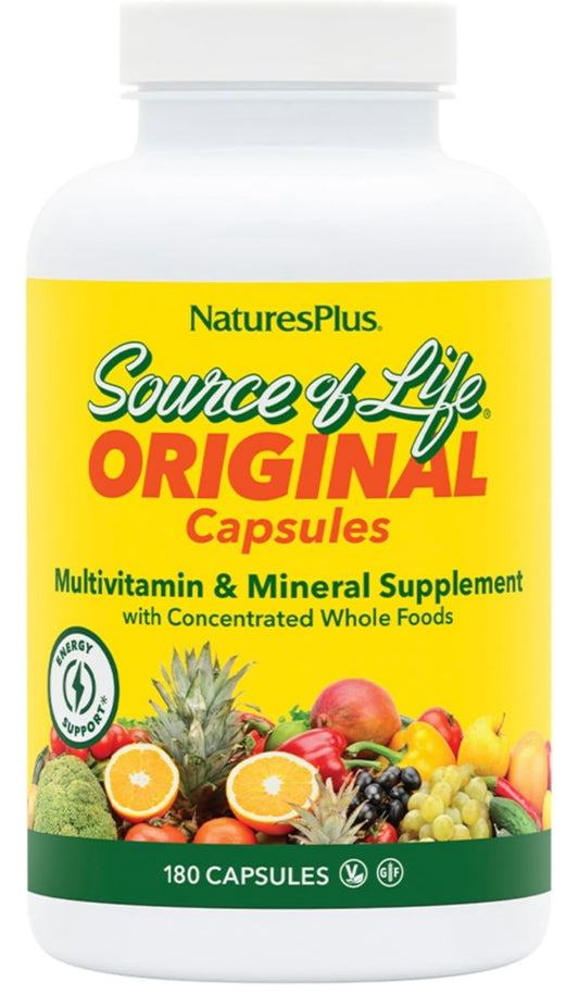 Multivitamin & Mineral Supplement,Source of Life Original Capsules,180 capsules
