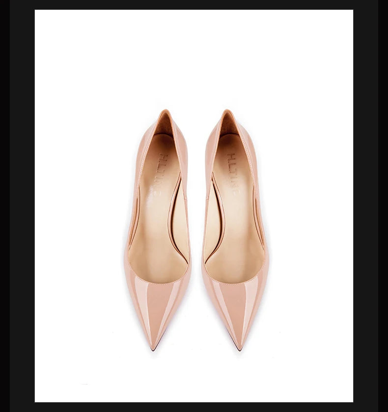 Women's heels 2025 trend Leather Luxury Pumps Red Bottom Pointed Toe High Heels Elegant Stiletto Party Ladies Shoes Woman 12cm